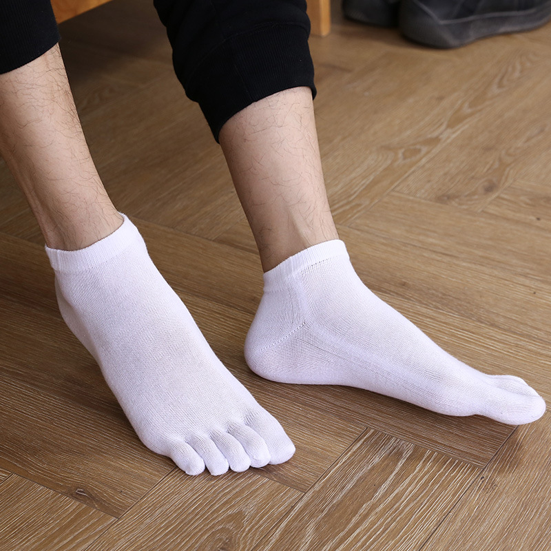 Toe Socks Thin Section M Cotton Summer Short Tubular Solid Absorbent, Breathable Deodorant Toe Socks